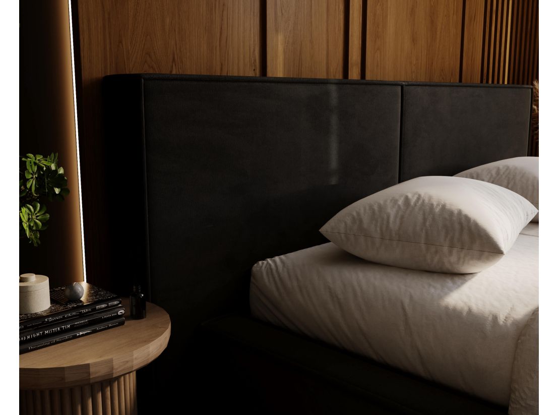 Lit coffre ZELIO en velours - Dimensions du couchage : 140 x 200 cm