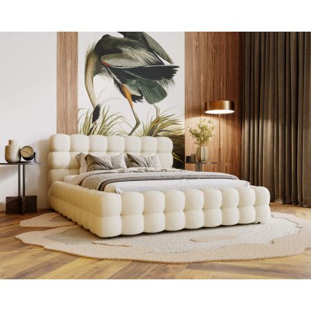 Lit coffre CARLY en velours - Dimensions du couchage : 160 x 200 cm