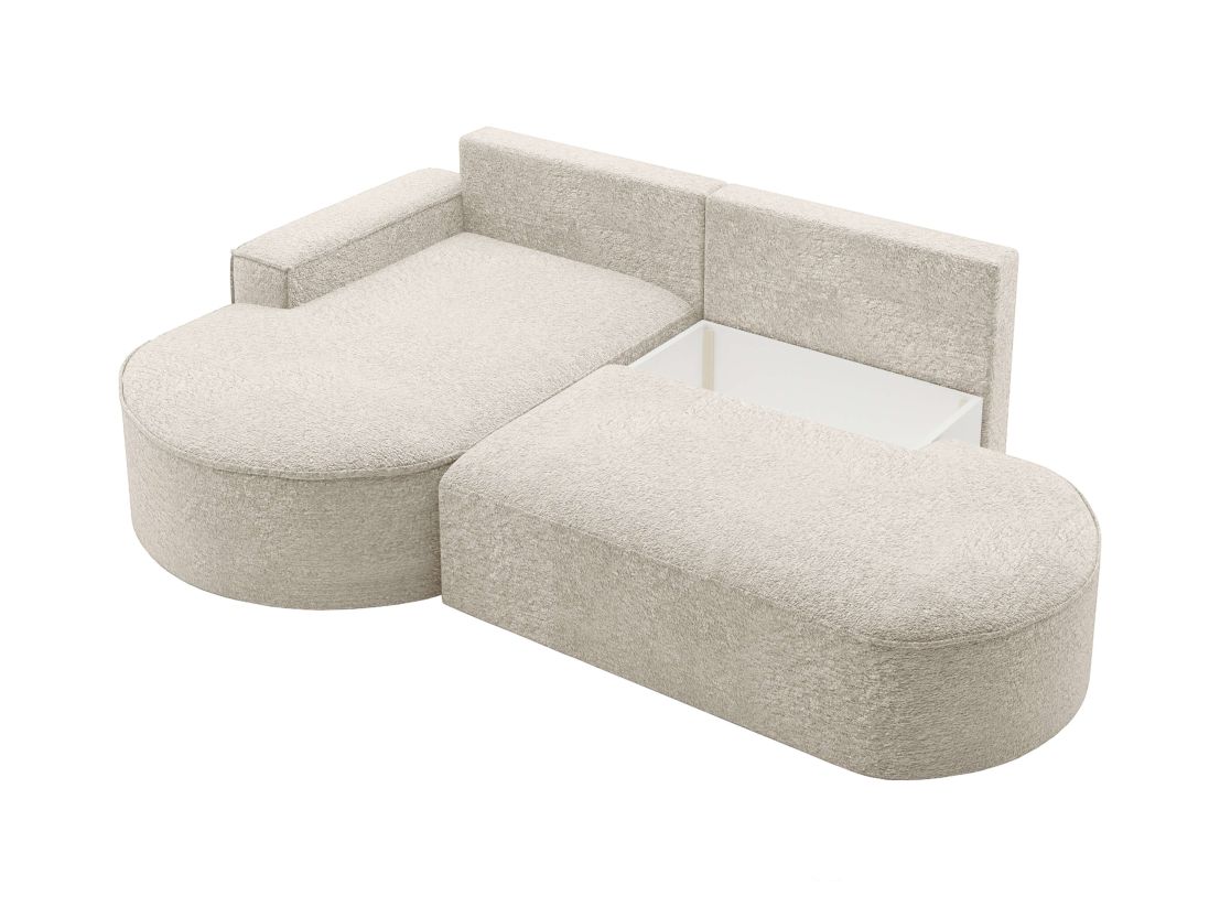 Canapé d'angle convertible MARLO 4 places en tissu chenille
