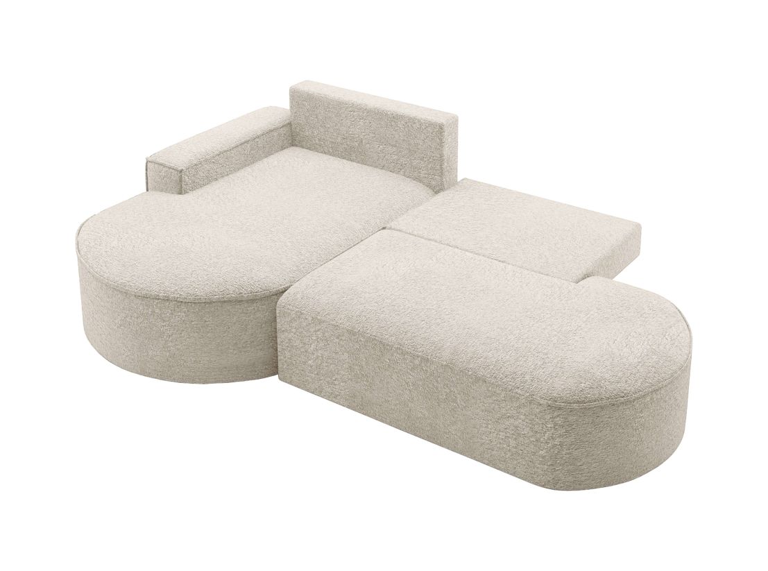 Canapé d'angle convertible MARLO 4 places en tissu chenille