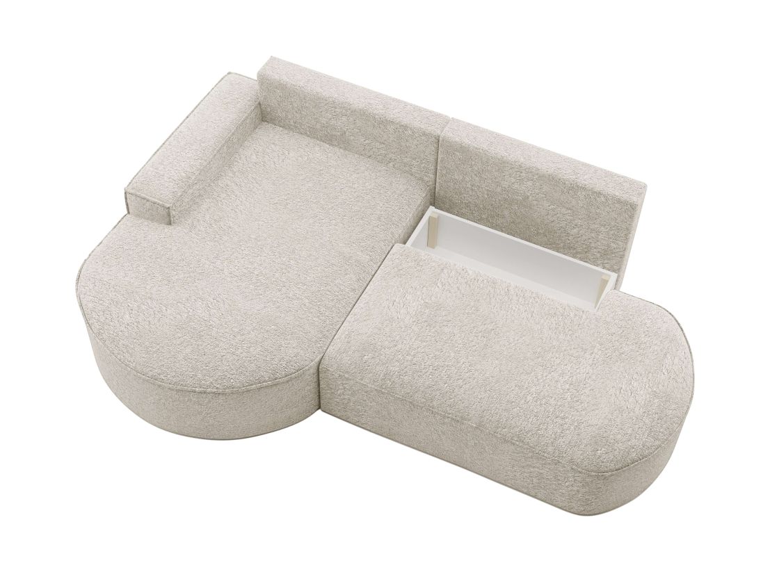 Canapé d'angle convertible MARLO 4 places en tissu chenille