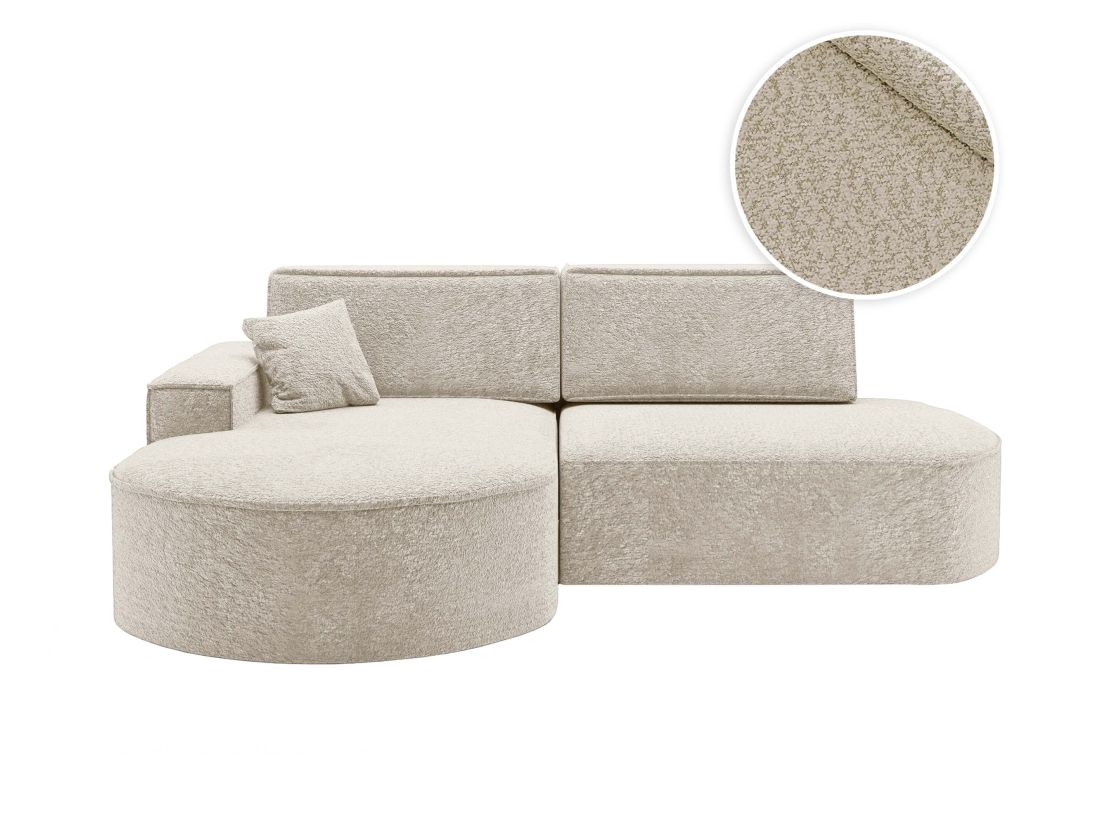 Canapé d'angle convertible MARLO 4 places en tissu chenille