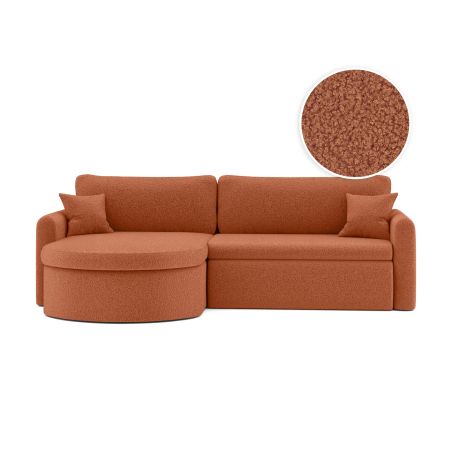 Canapé d'angle convertible et réversible VERA 4 places en tissu bouclette
