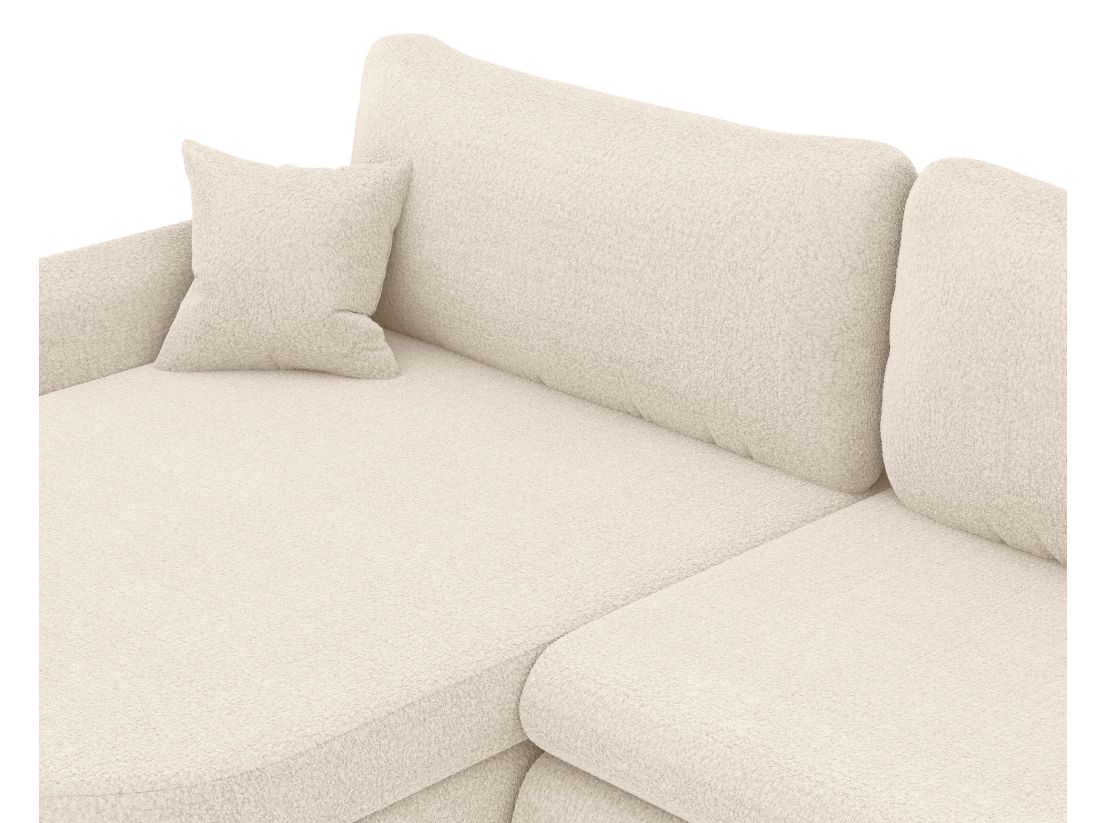 Canapé d'angle convertible et réversible VERA 4 places en tissu bouclette