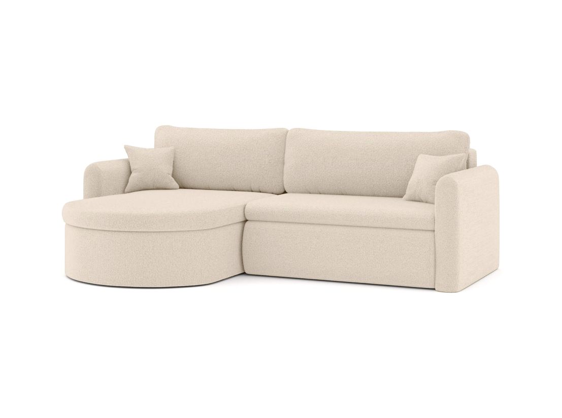 Canapé d'angle convertible et réversible VERA 4 places en tissu bouclette