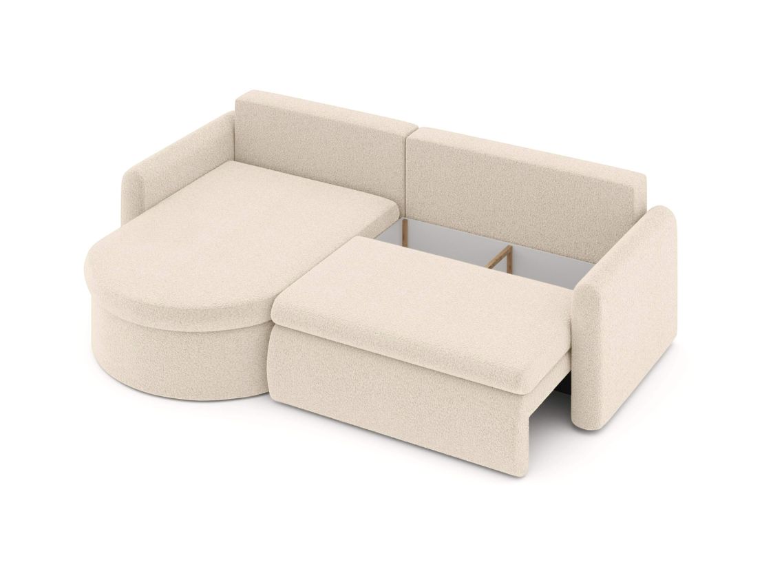 Canapé d'angle convertible et réversible VERA 4 places en tissu bouclette