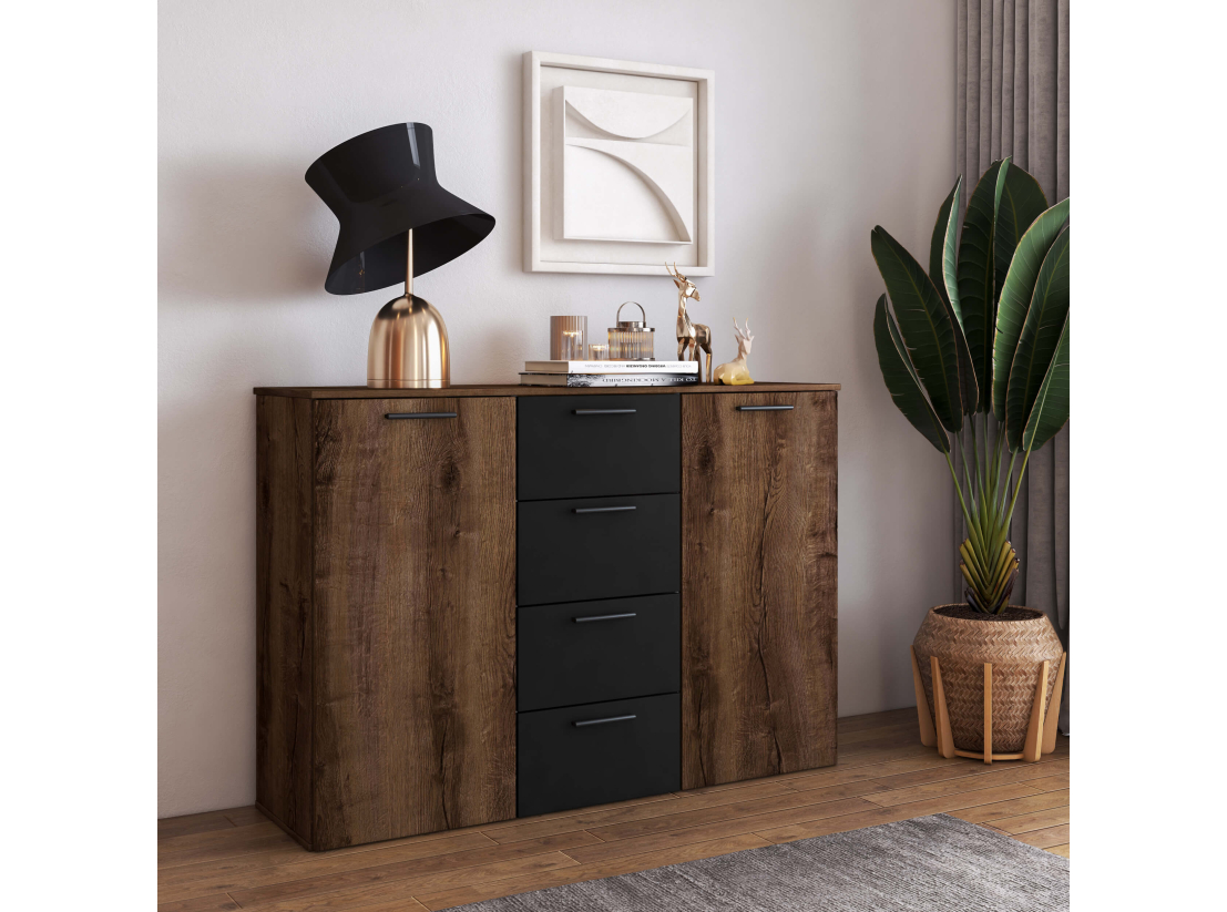 Commode 2 portes et 4 tiroirs ORION