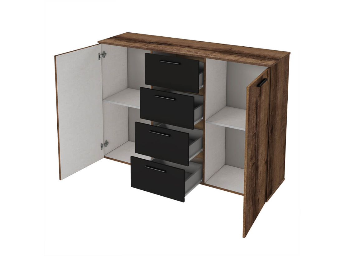 Commode 2 portes et 4 tiroirs ORION