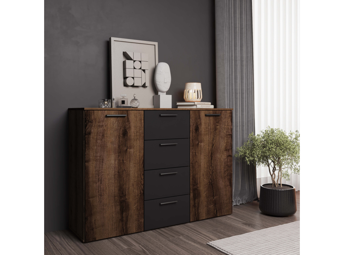 Commode 2 portes et 4 tiroirs ORION
