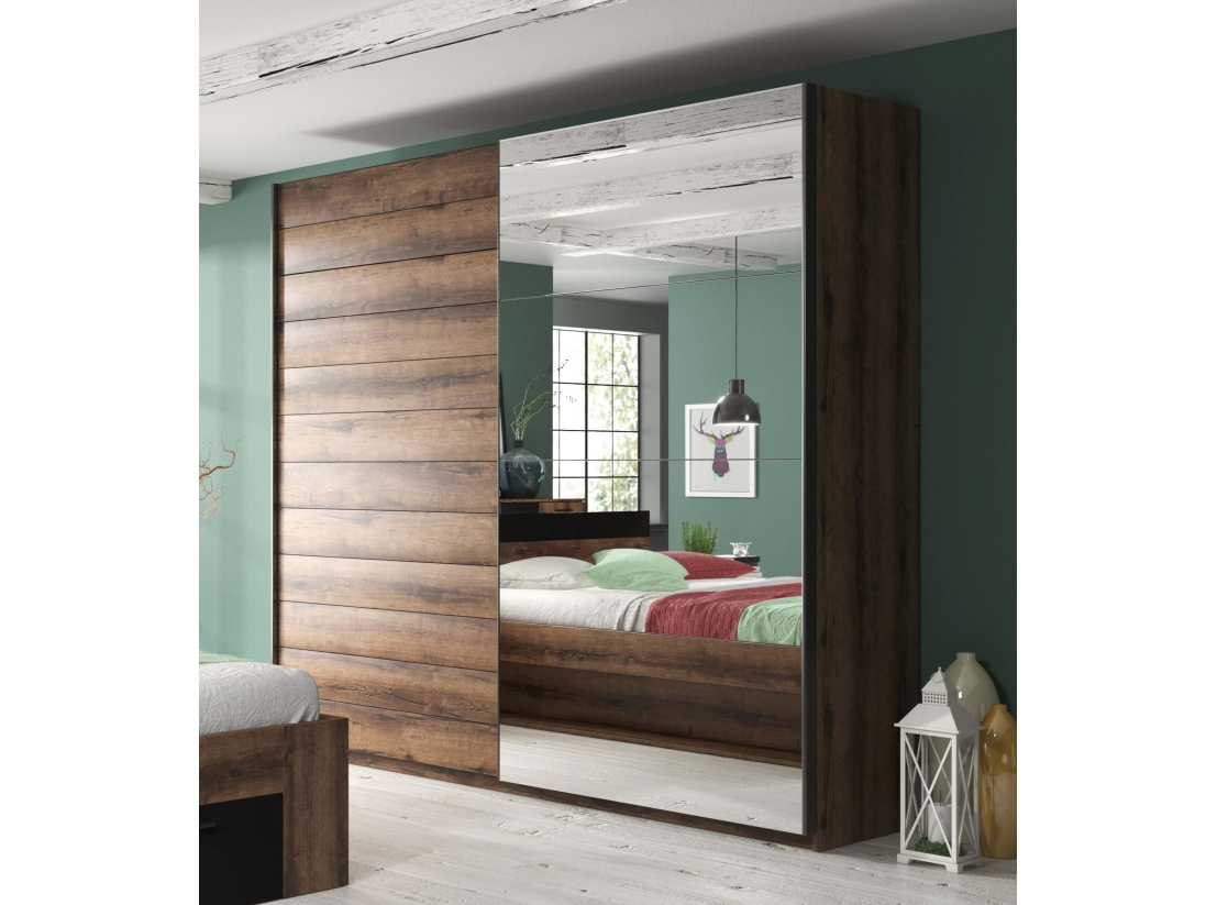 Armoire 2 portes ORION avec miroir 180 cm