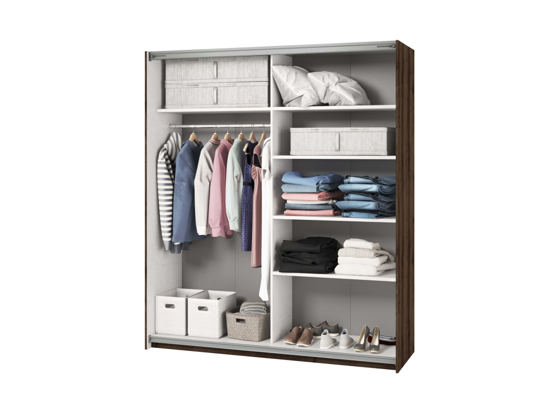 Armoire 2 portes ORION avec miroir 180 cm