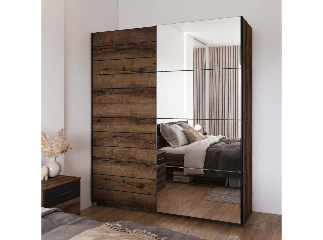 Armoire 2 portes ORION avec miroir 180 cm