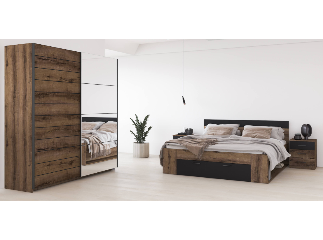 Armoire 2 portes ORION avec miroir 200 cm