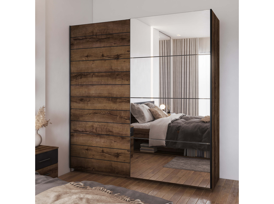 Armoire 2 portes ORION avec miroir 200 cm