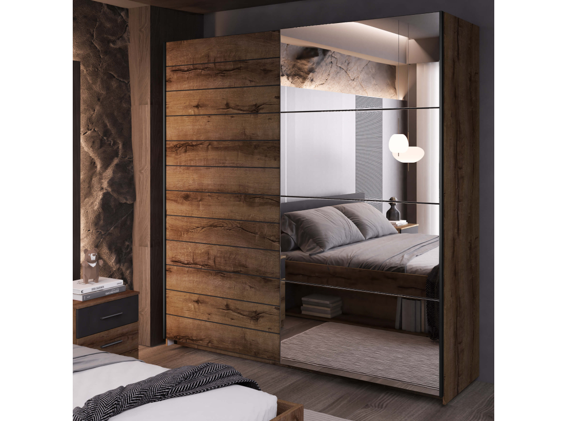 Armoire 2 portes ORION avec miroir 200 cm