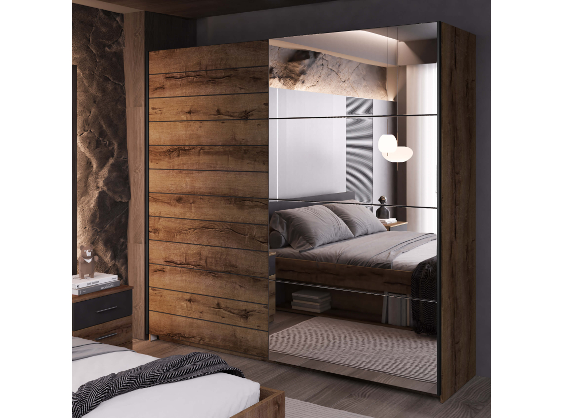 Armoire 2 portes ORION avec miroir 220 cm