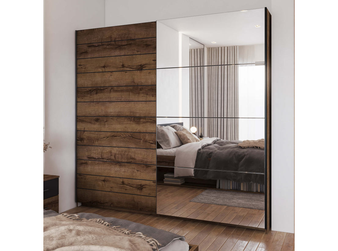 Armoire 2 portes ORION avec miroir 220 cm