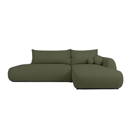 Canapé d'angle convertible FABIO 5 places en tissu texturé