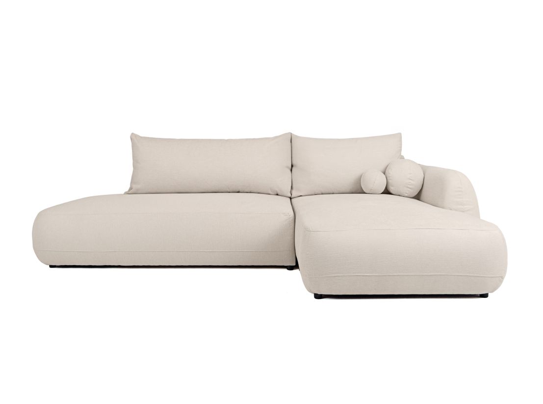 Canapé d'angle convertible FABIO 5 places en tissu texturé