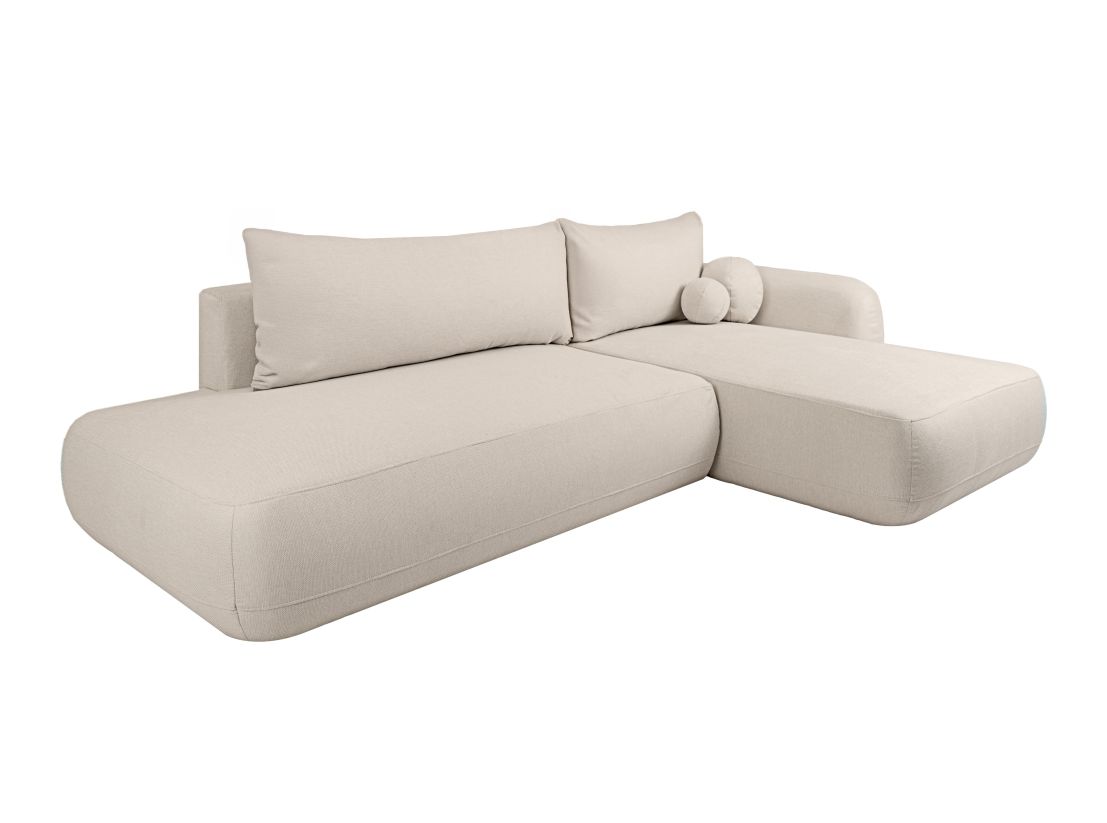 Canapé d'angle convertible FABIO 5 places en tissu texturé