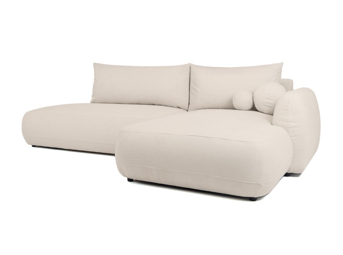 Canapé d'angle convertible FABIO 5 places en tissu texturé