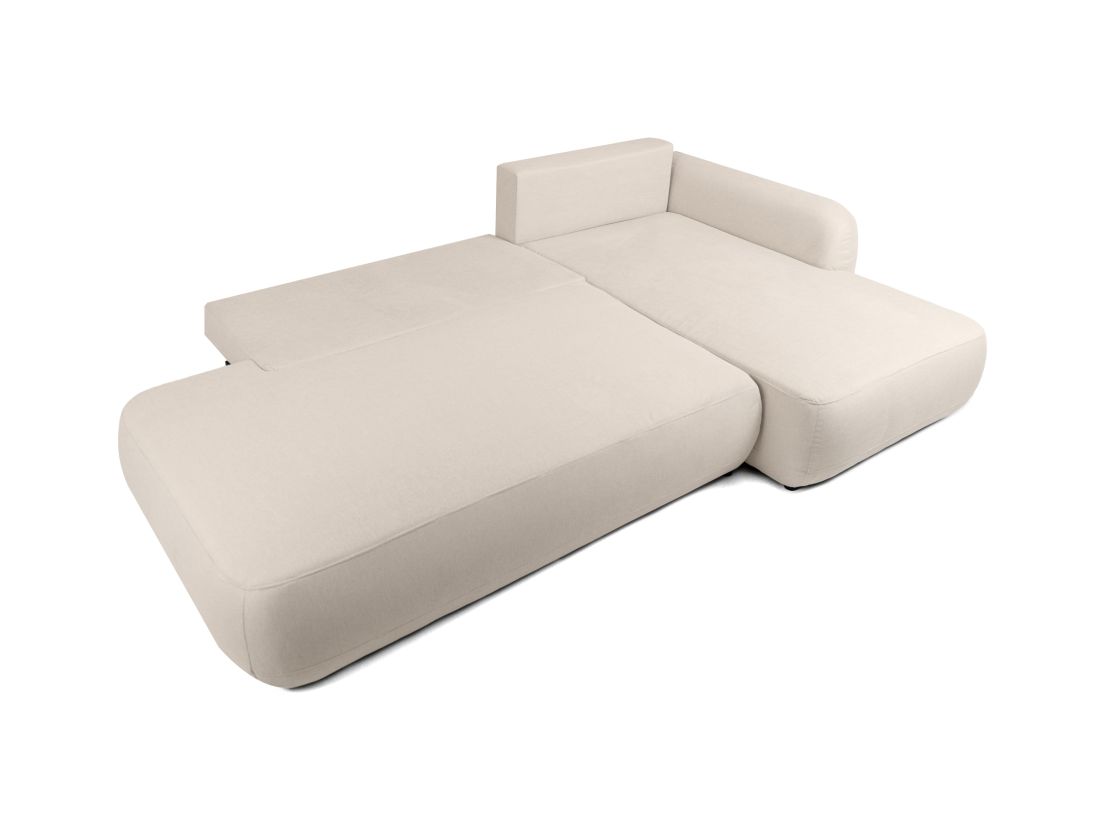 Canapé d'angle convertible FABIO 5 places en tissu texturé