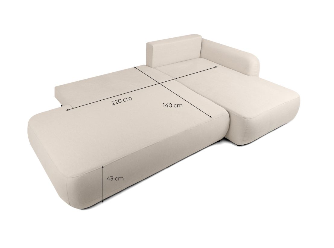 Canapé d'angle convertible FABIO 5 places en tissu texturé