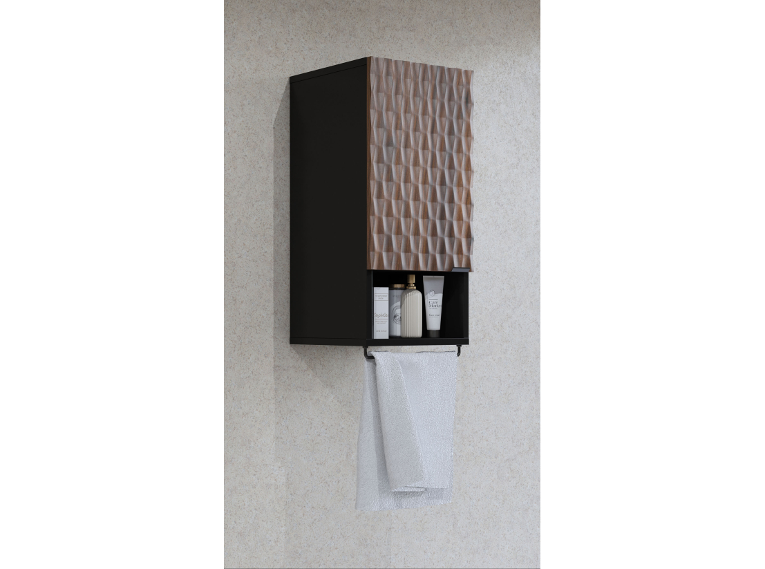 Colonne murale NUAGE – Panneaux mélaminés 18 mm – Niche ouverte et porte