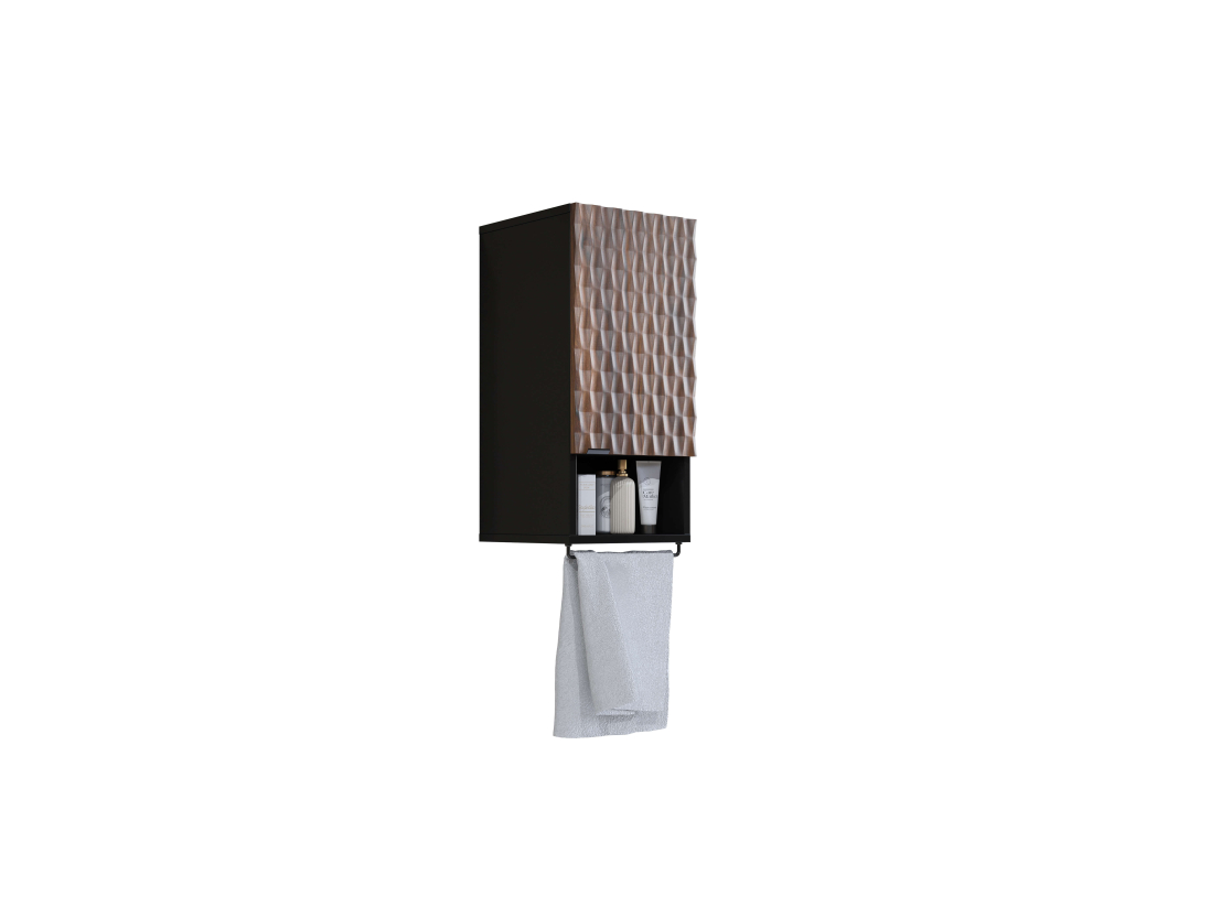Colonne murale NUAGE – Panneaux mélaminés 18 mm – Niche ouverte et porte