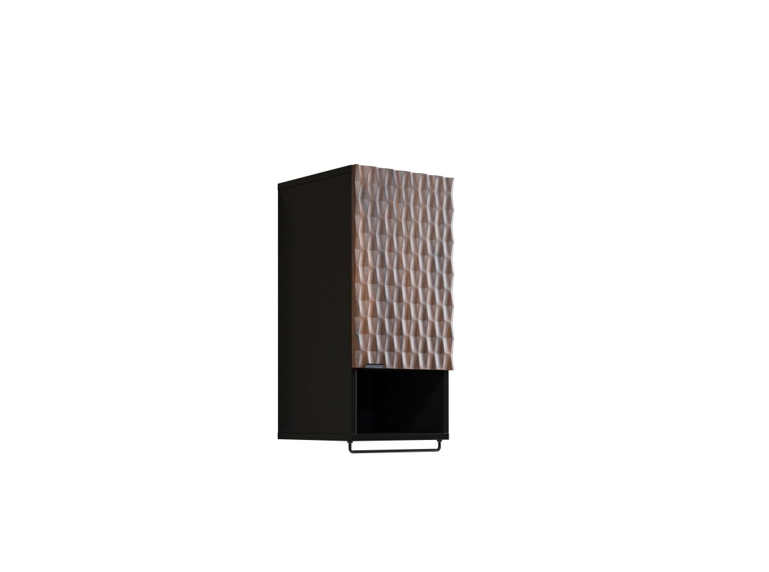 Colonne murale NUAGE – Panneaux mélaminés 18 mm – Niche ouverte et porte