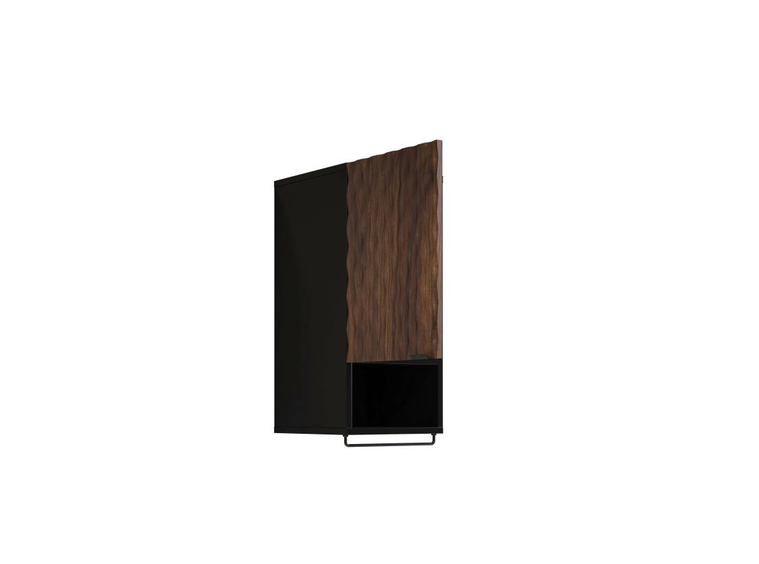 Colonne murale NUAGE – Panneaux mélaminés 18 mm – Niche ouverte et porte