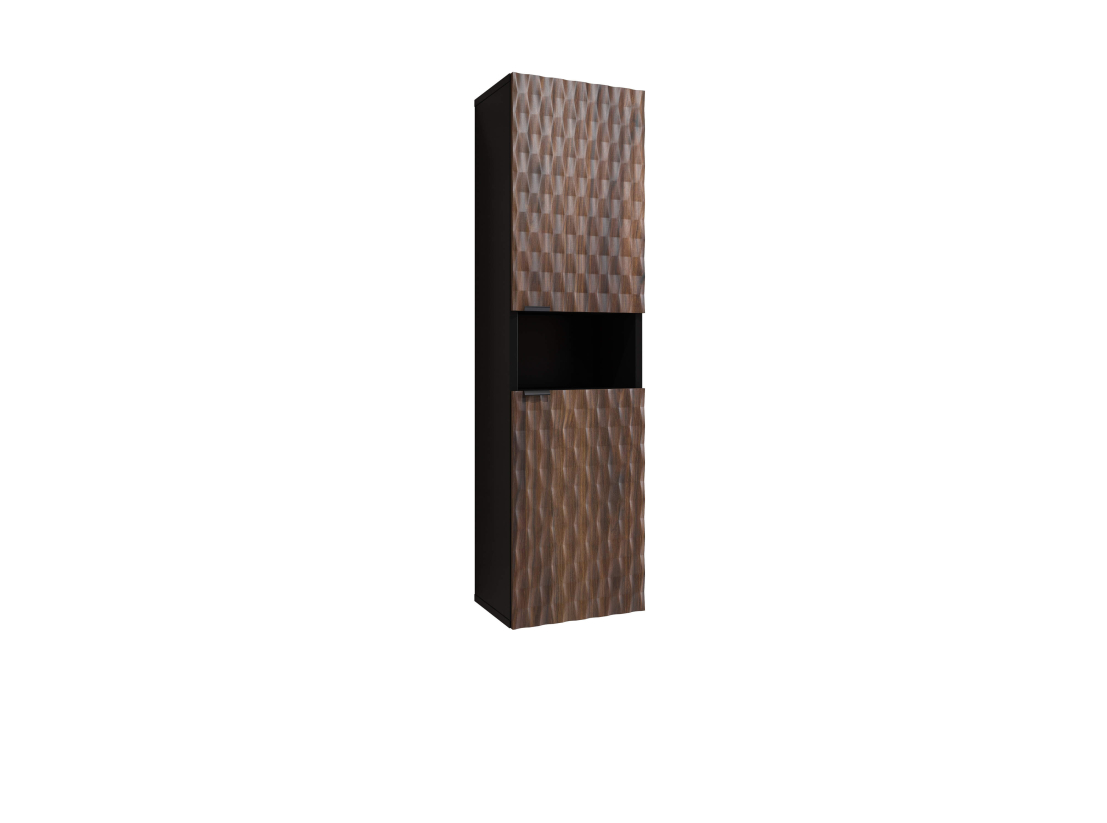 Colonne murale NUAGE – Panneaux mélaminés – Niche ouverte et double porte