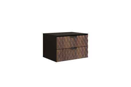 Meuble sous vasque mural NUAGE 60 cm – Panneaux mélaminés – 2 tiroirs gain de place