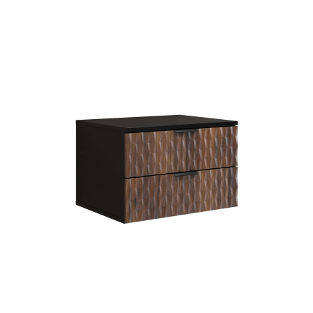 Meuble sous vasque mural NUAGE 60 cm – Panneaux mélaminés – 2 tiroirs gain de place
