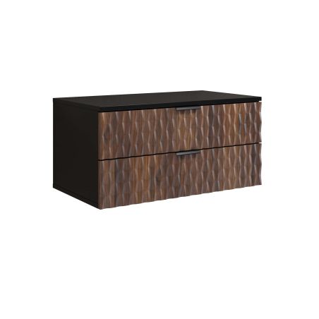 Meuble sous vasque mural NUAGE 80 cm – Panneaux mélaminés – 2 tiroirs gain de place