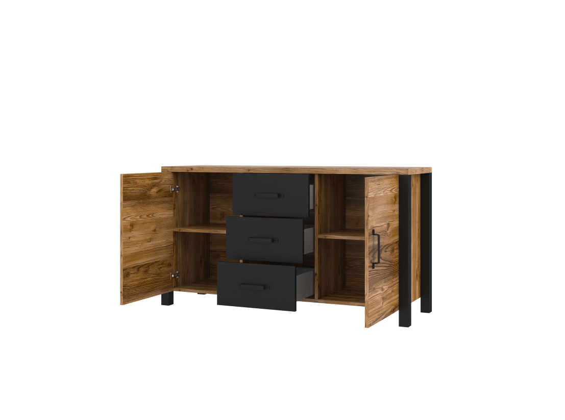 Buffet avec 2 portes et 3 tiroirs SOLAN