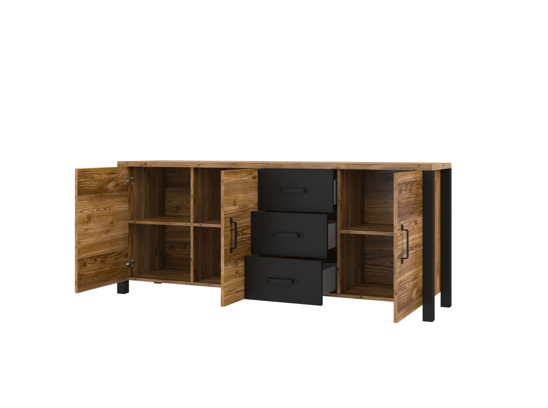 Buffet avec 3 portes et 3 tiroirs SOLAN