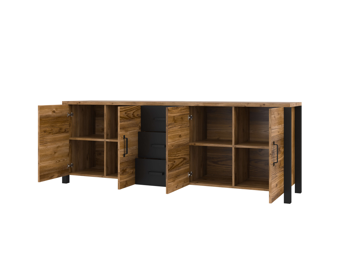 Buffet avec 4 portes et 3 tiroirs SOLAN