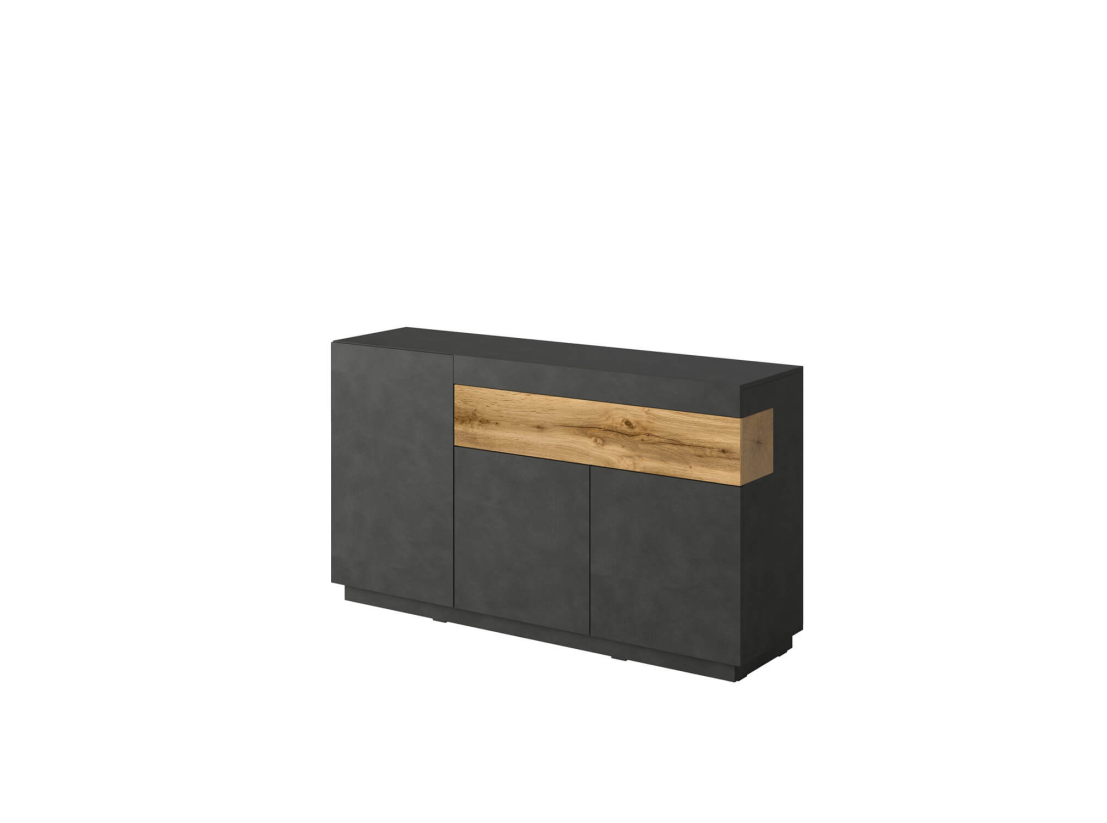 Buffet lumineux LUMINA – Mélaminé finition chêne
