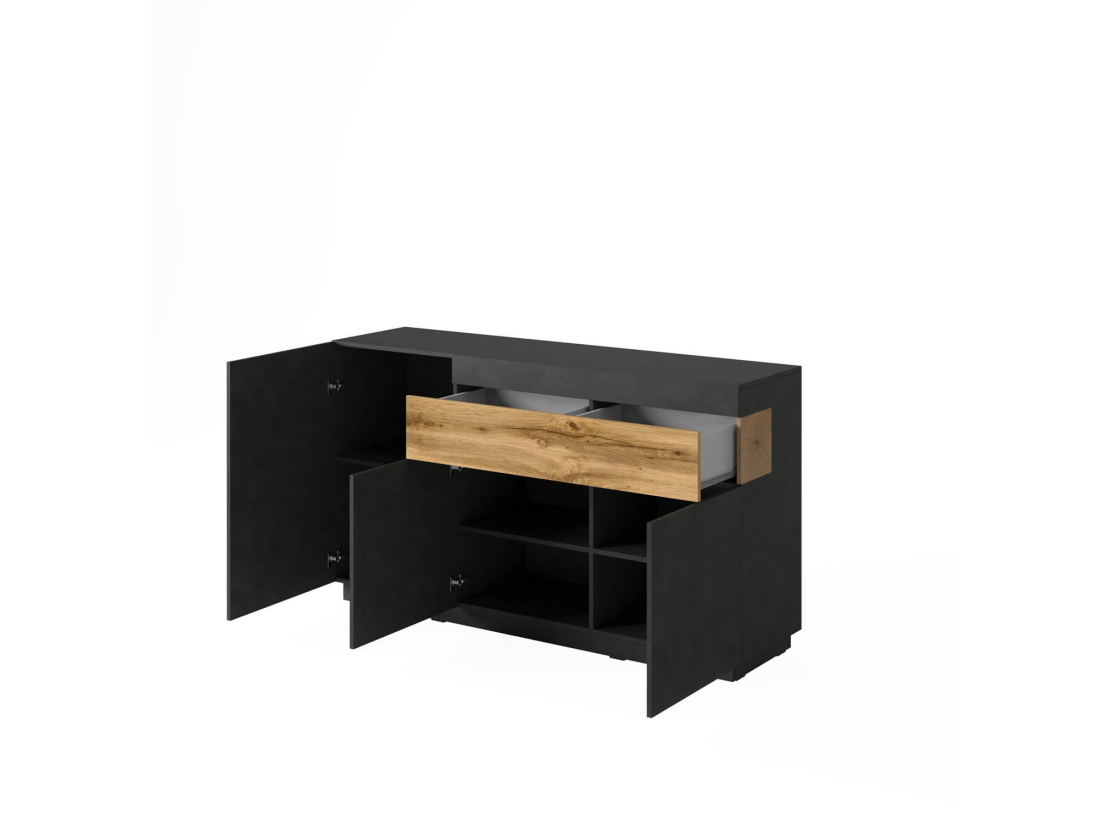Buffet lumineux LUMINA – Mélaminé finition chêne