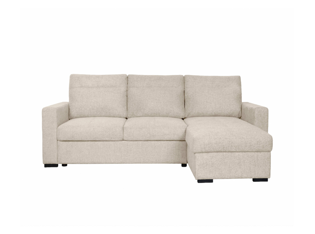 Canapé d’angle convertible SOLARO – Tissu – Réversible et coffre intégré
