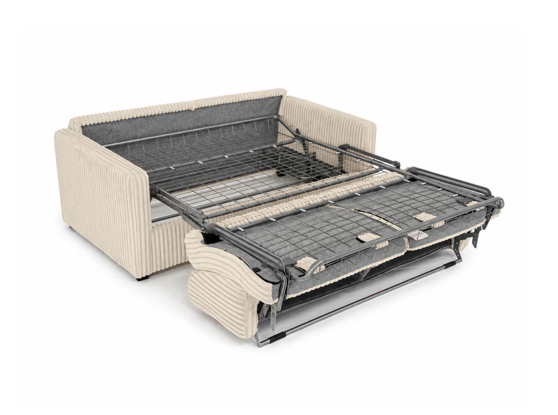 Canapé convertible express 3 places AGATHE couchage quotidien 160x190 en velours côtelé épais - Matelas épaisseur 13cm
