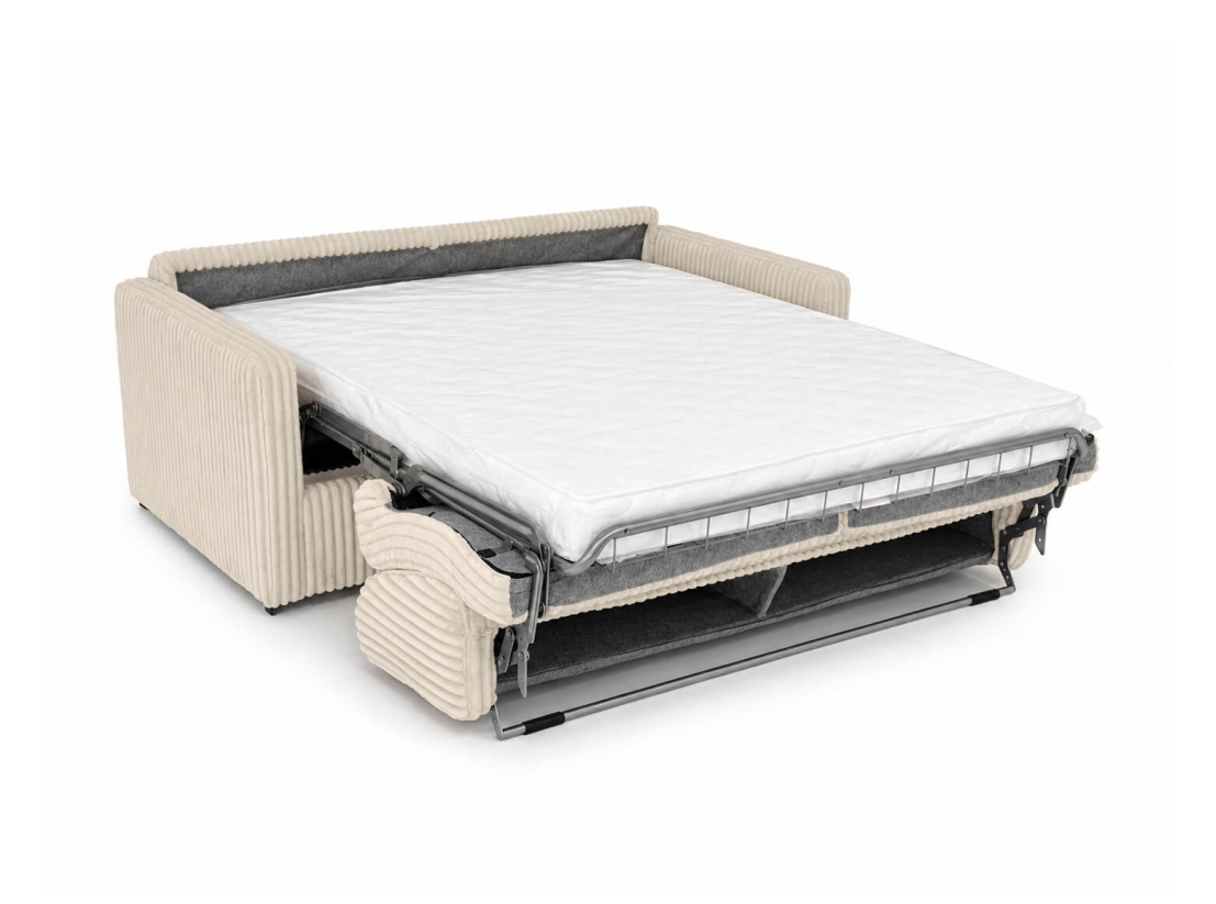 Canapé convertible express 3 places AGATHE couchage quotidien 160x190 en velours côtelé épais - Matelas épaisseur 13cm