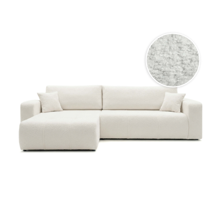 Canapé d’angle BARDOT – Tissu bouclette – Max réversible, convertible 5 places