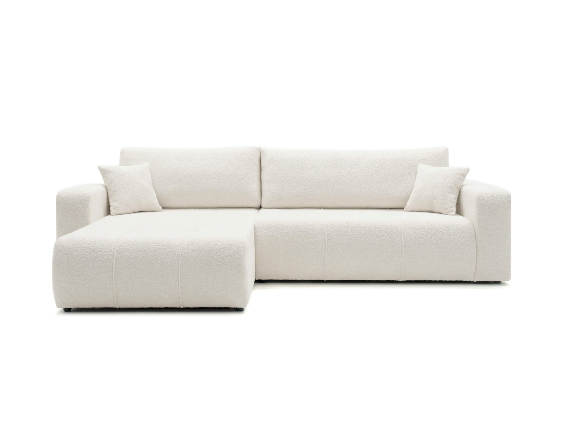 Canapé d’angle BARDOT – Tissu bouclette – Max réversible, convertible 5 places
