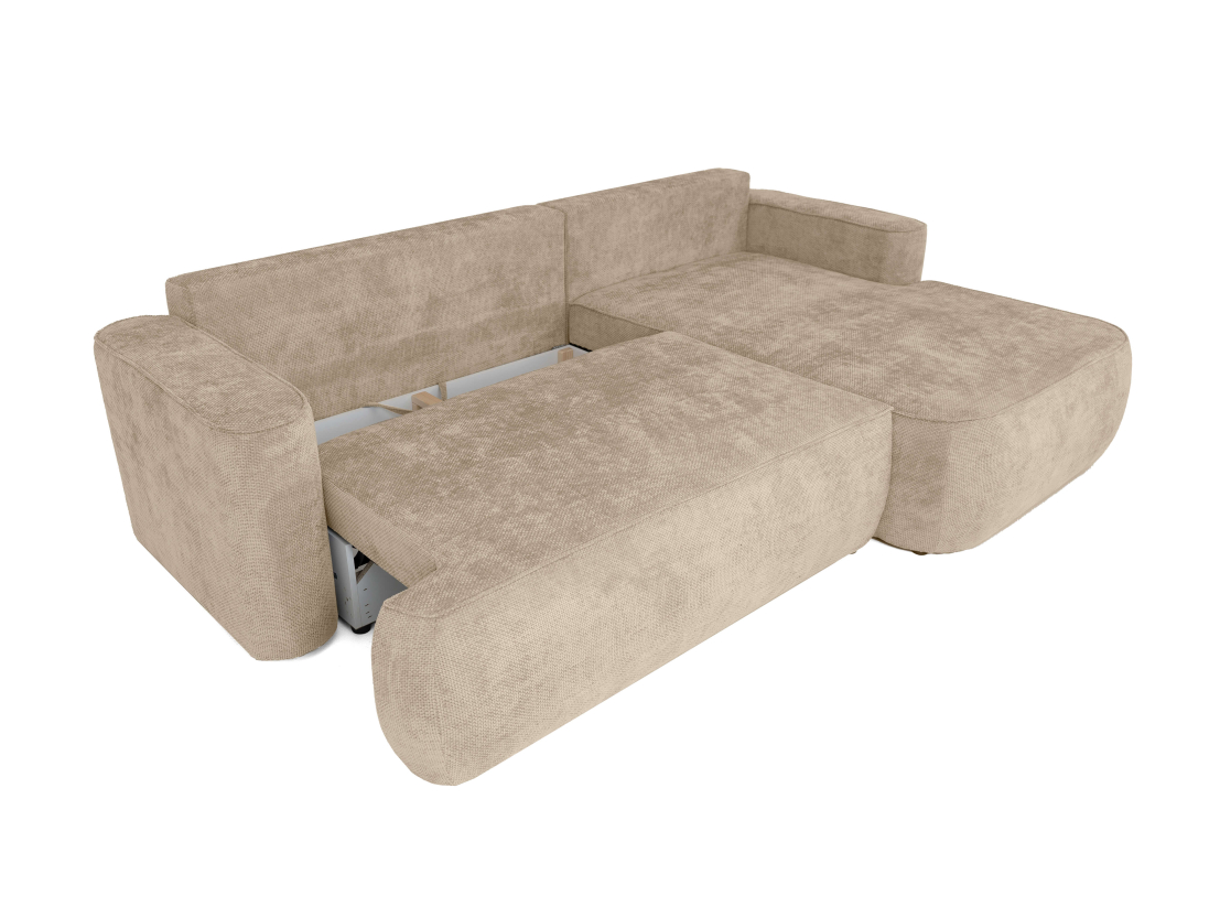 Canapé d’angle CASSIS – Tissu chenille – Coffre de rangement et déhoussable assise