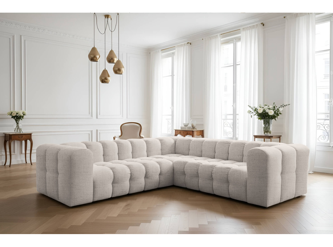 Canapé d’angle MILOE – Tissu – Angle réversible 4 places