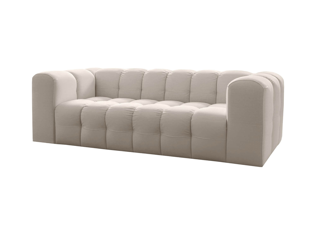 Canapé droit MILOE – Velours – 3 places avec accoudoirs