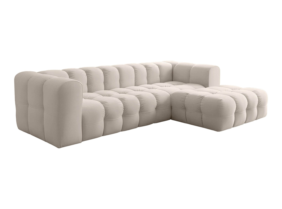 Canapé d’angle MILOE – Velours – Fixe 4 places à angle droit