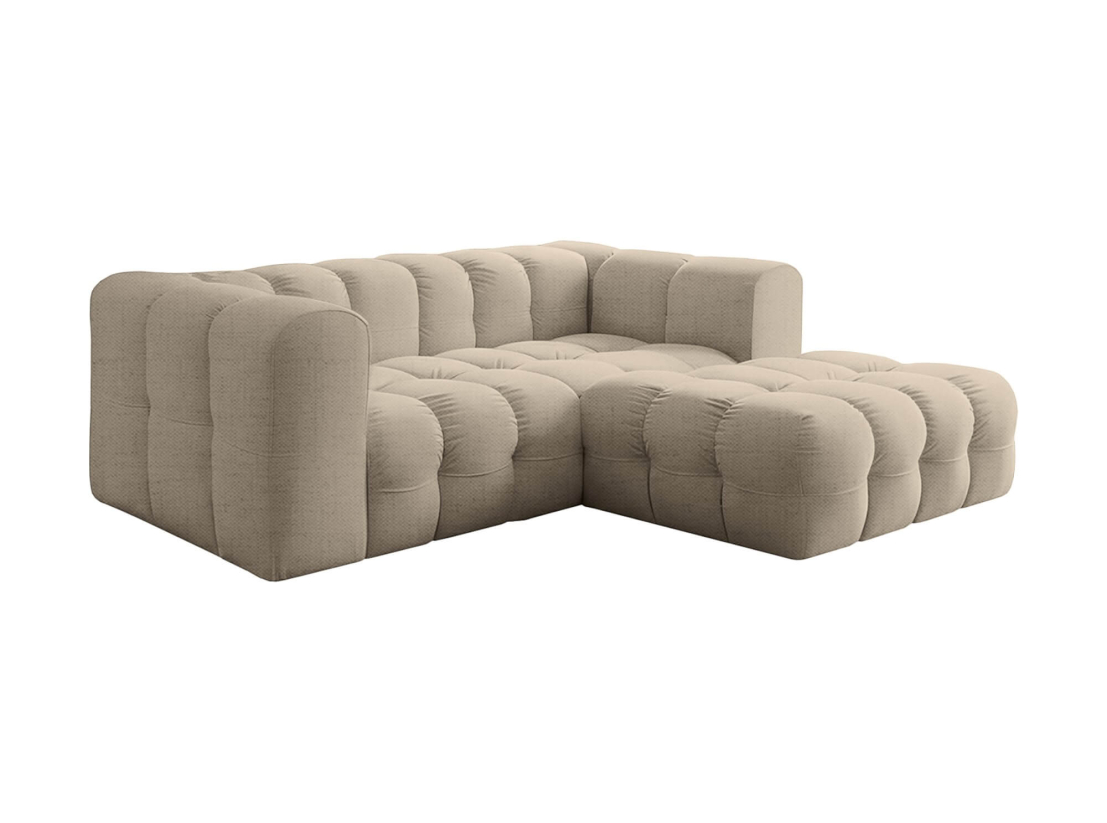 Canapé d’angle MILOE MINI – Tissu – Fixe 3 places avec accoudoirs